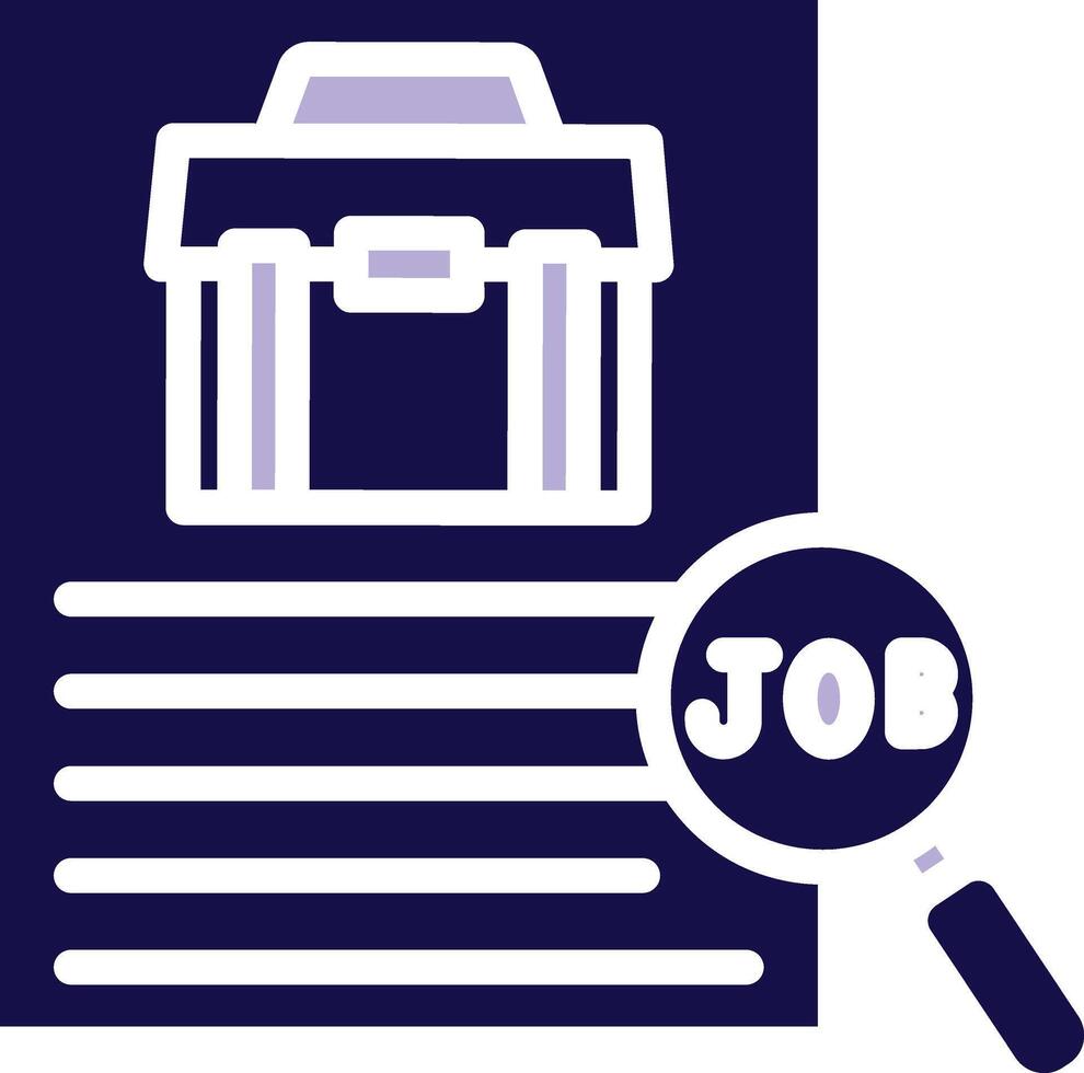Job Search Two Color Glyph Icon vector