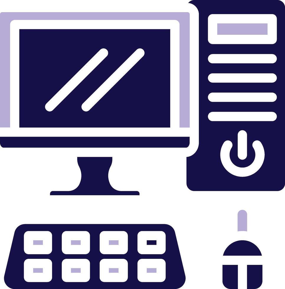 Computer Two Color Glyph Icon vector