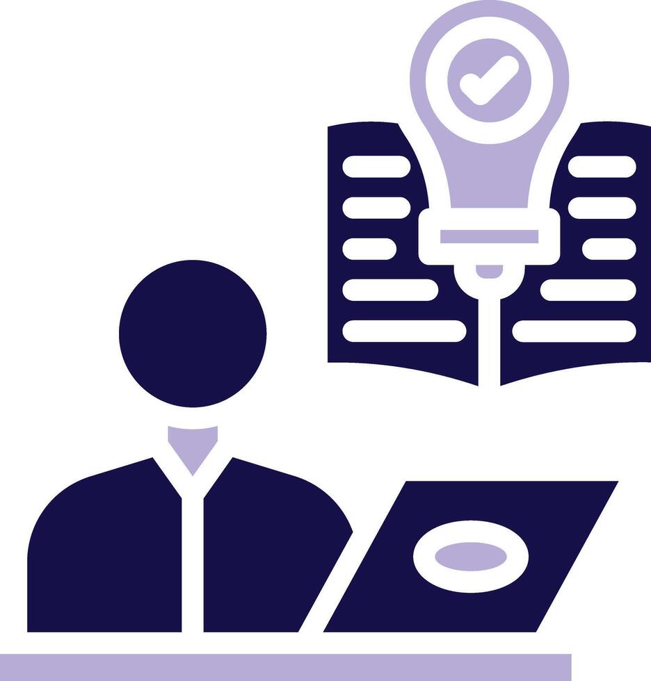 Knowledge Two Color Glyph Icon vector