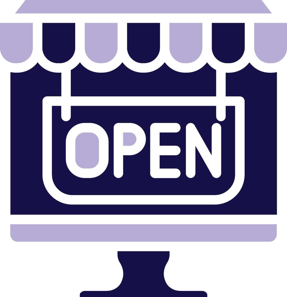 Open Two Color Glyph Icon vector