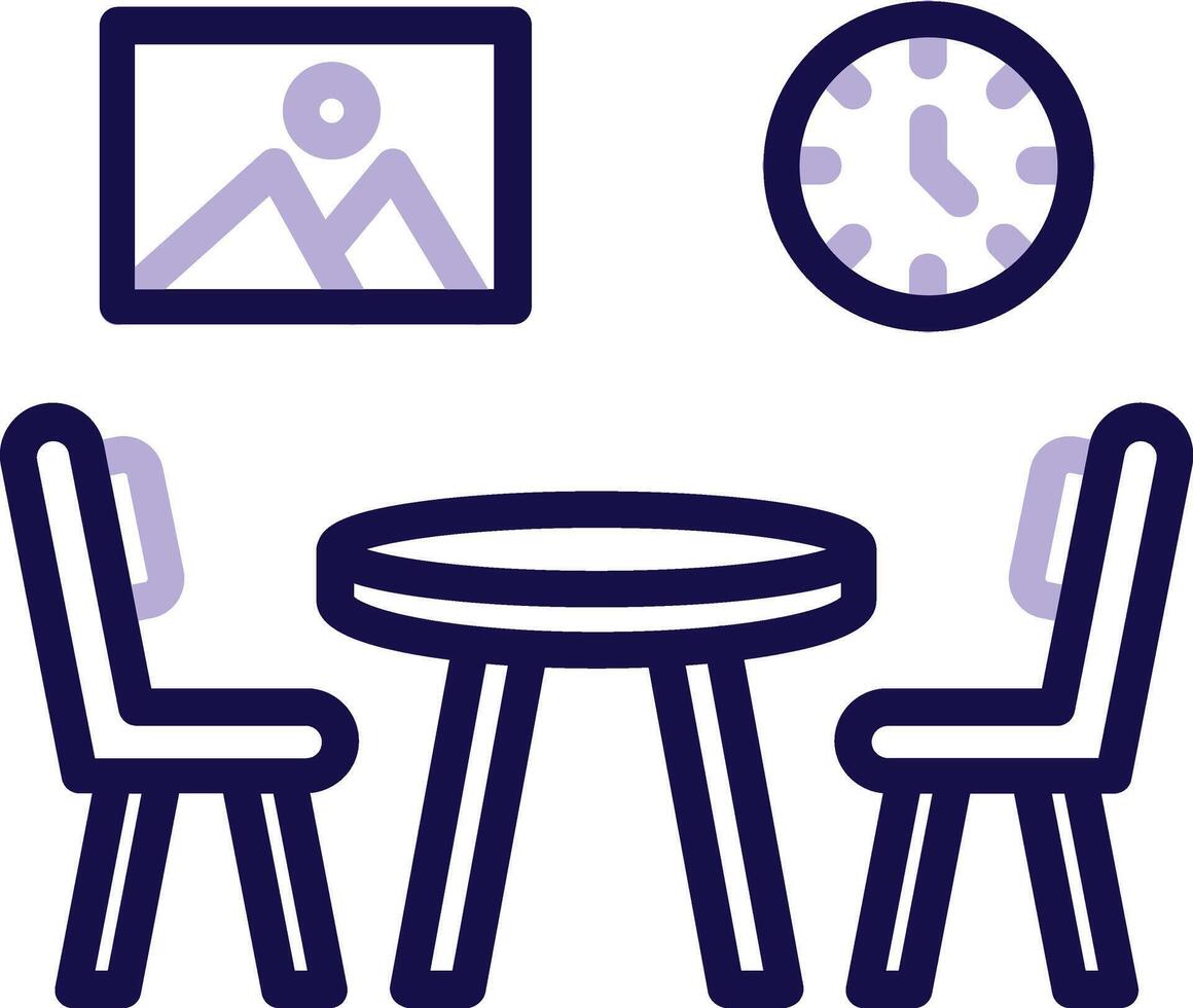 Dining Room Two Color Line Icon vector