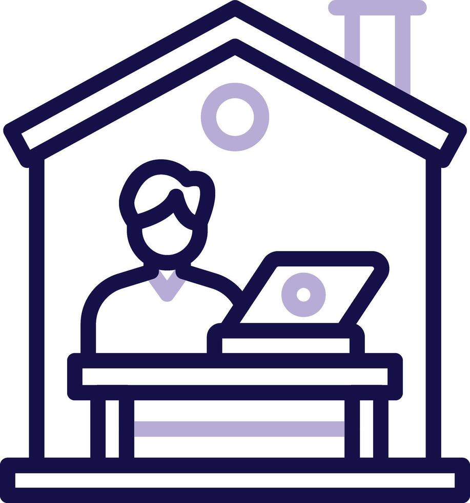 Home Office Two Color Line Icon vector