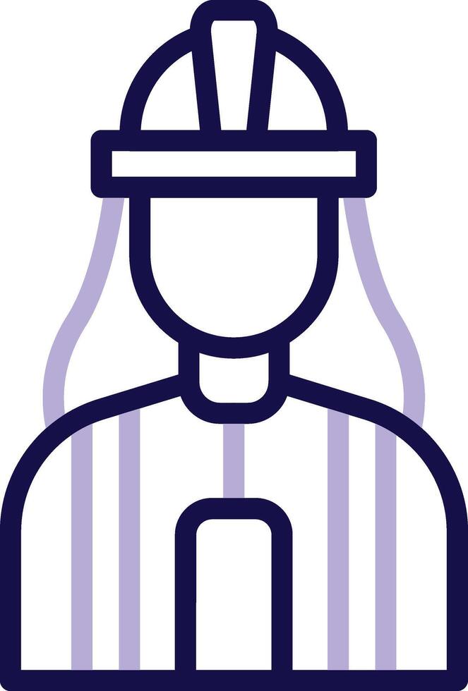 Builder Female Two Color Line Icon vector
