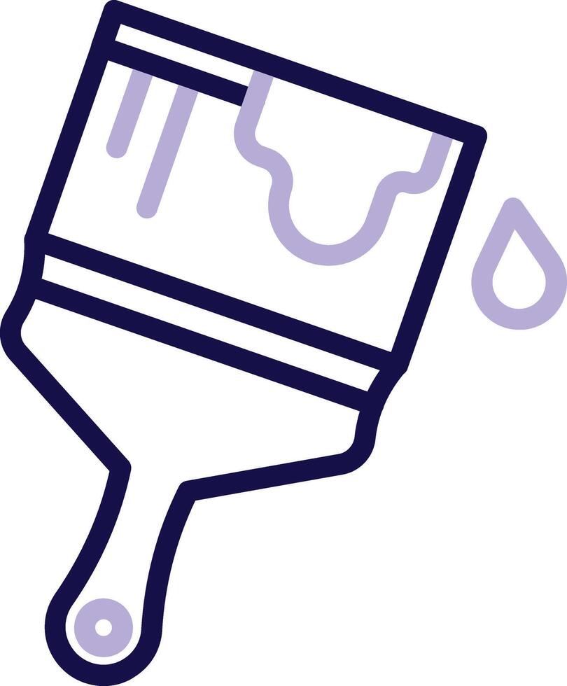 Paint Brush Two Color Line Icon vector