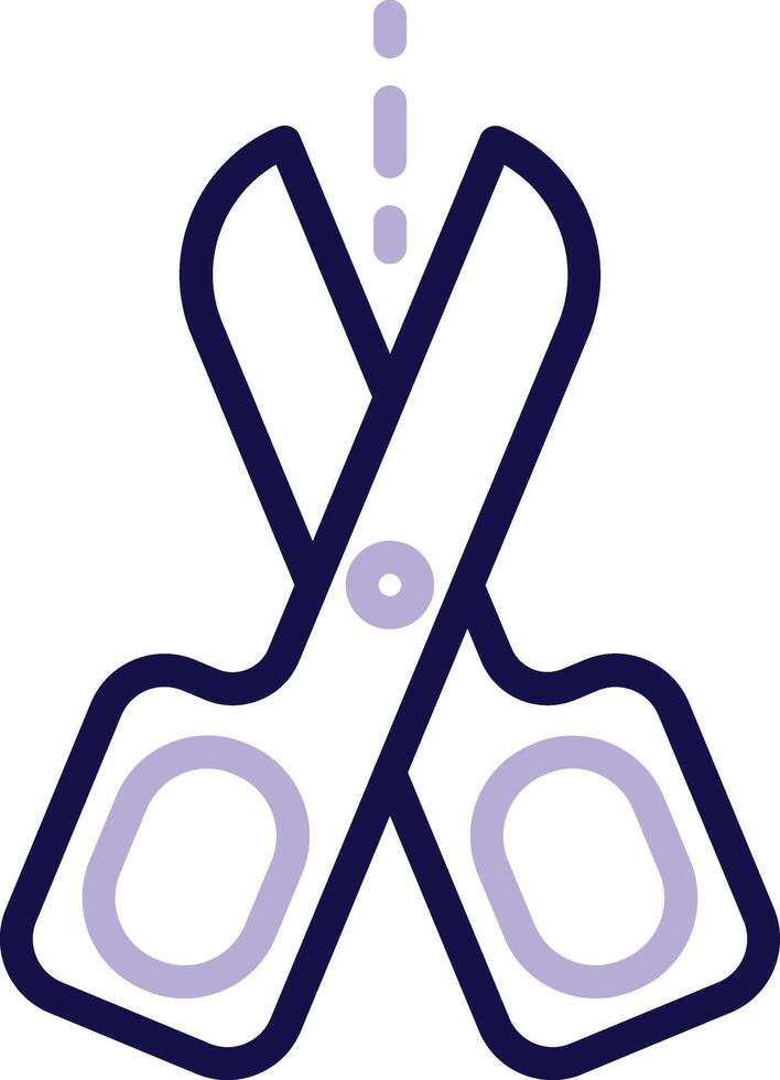 Scissors Two Color Line Icon vector