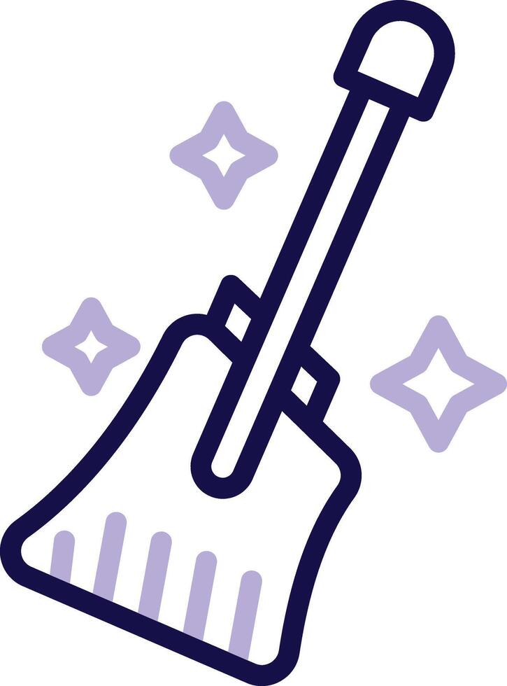 Broom Two Color Line Icon vector