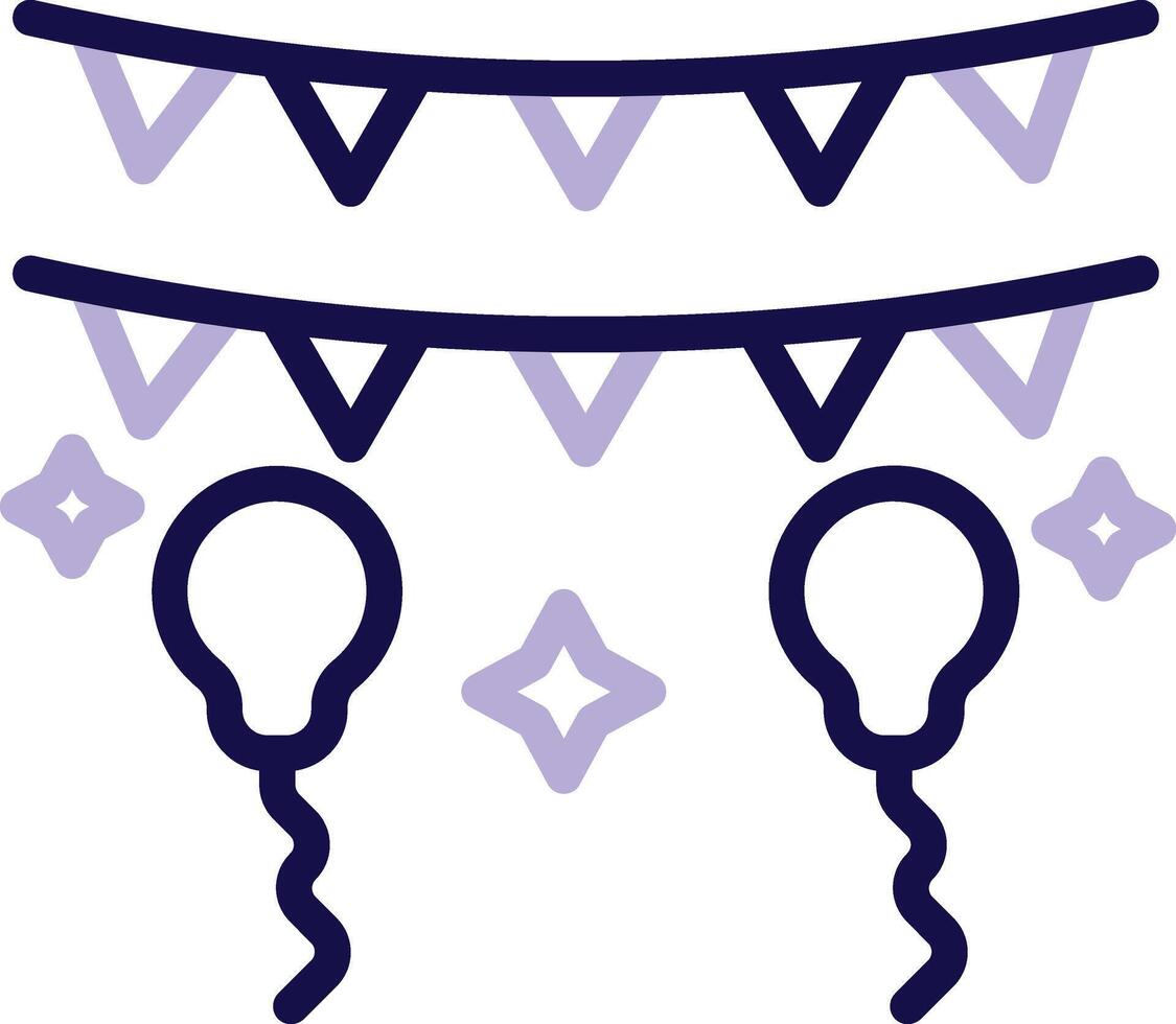 Decoration Two Color Line Icon vector