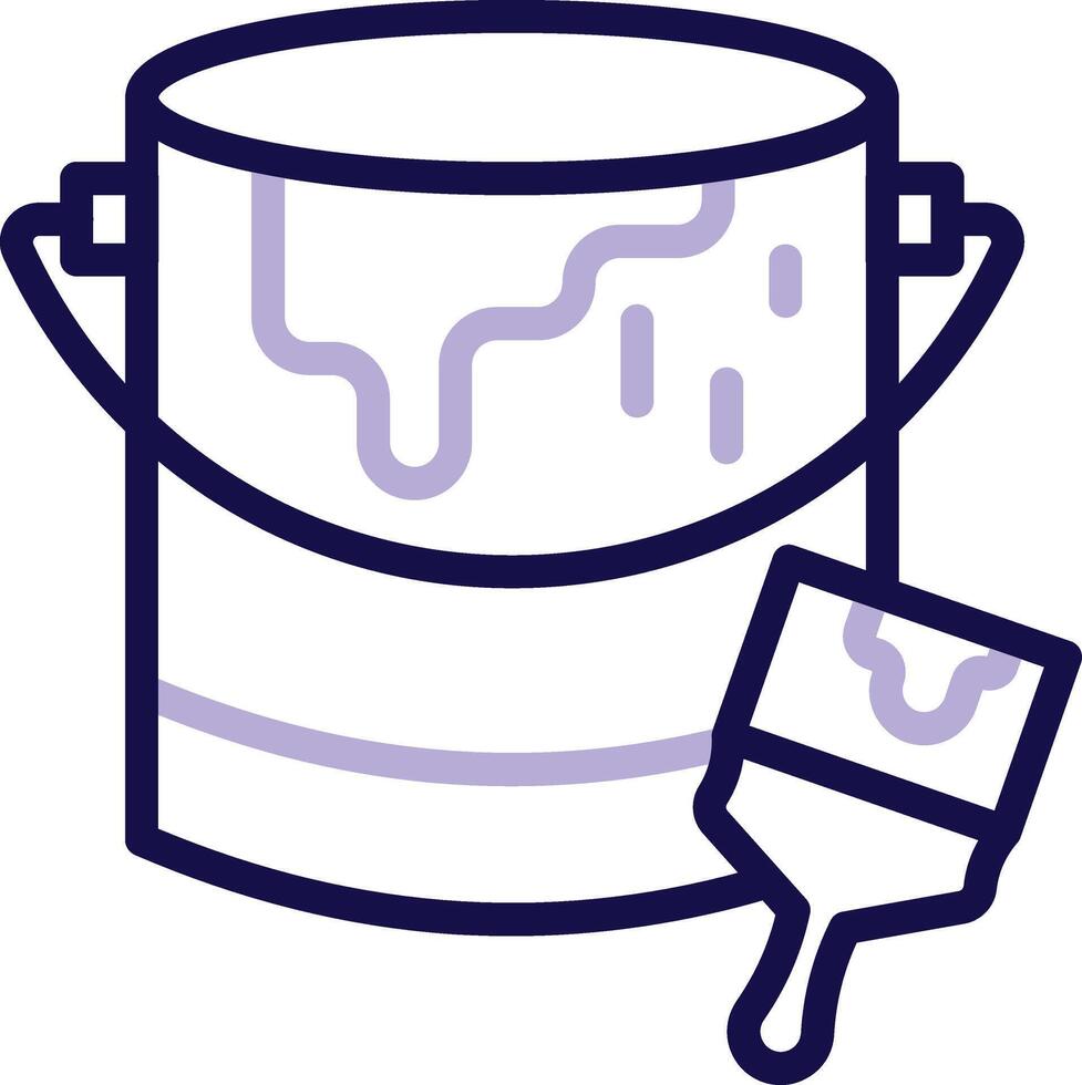 Paint Bucket Two Color Line Icon vector