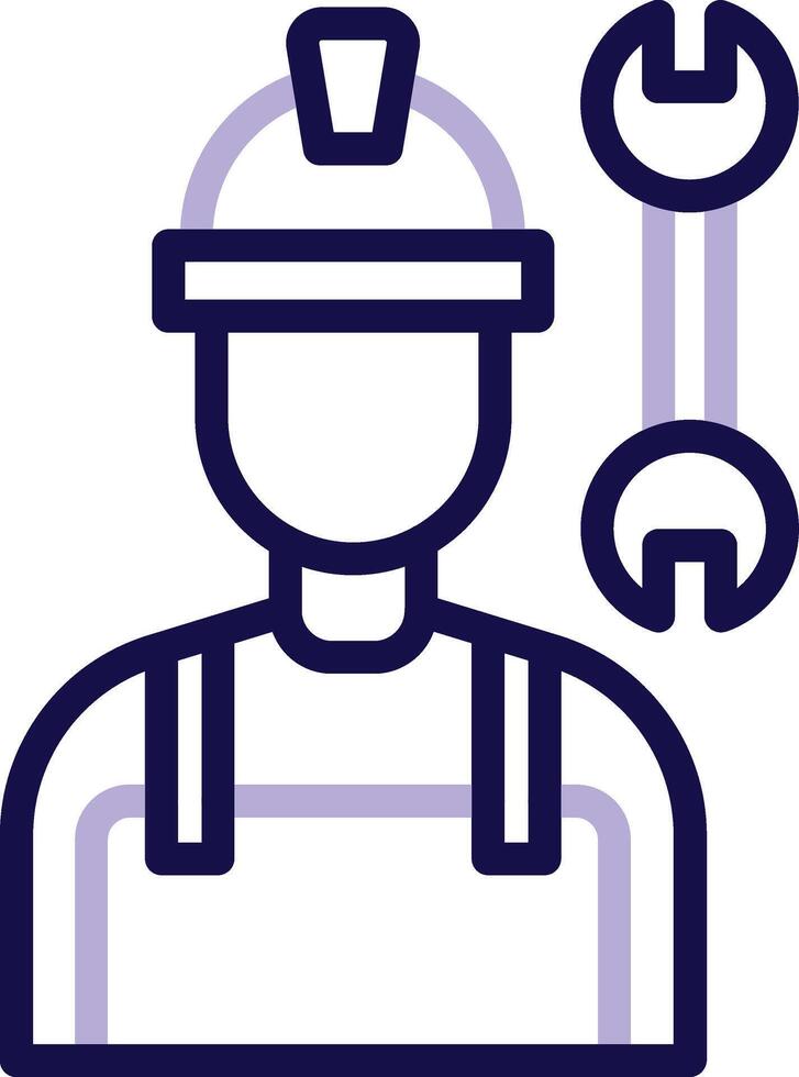 Builder Male Two Color Line Icon vector