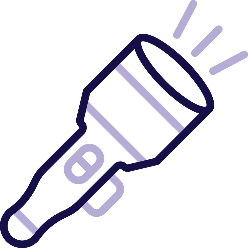 Flashlight Two Color Line Icon vector