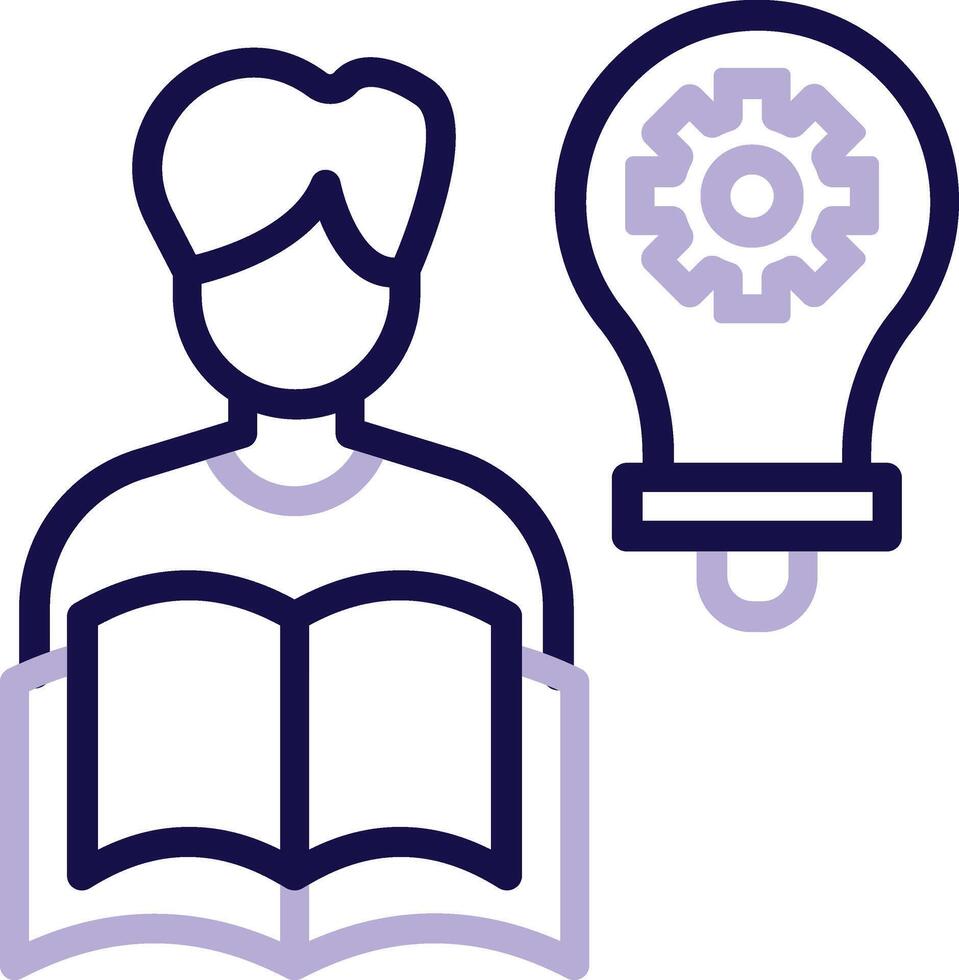 Self Learning Two Color Line Icon vector