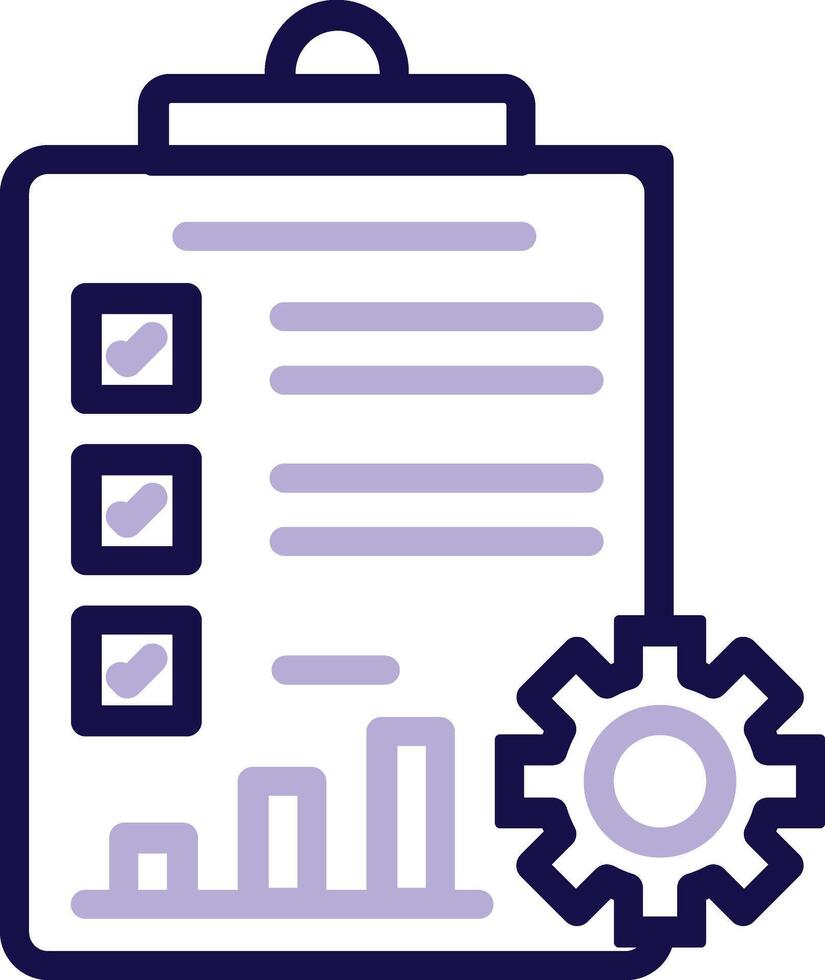 Project Management Two Color Line Icon vector