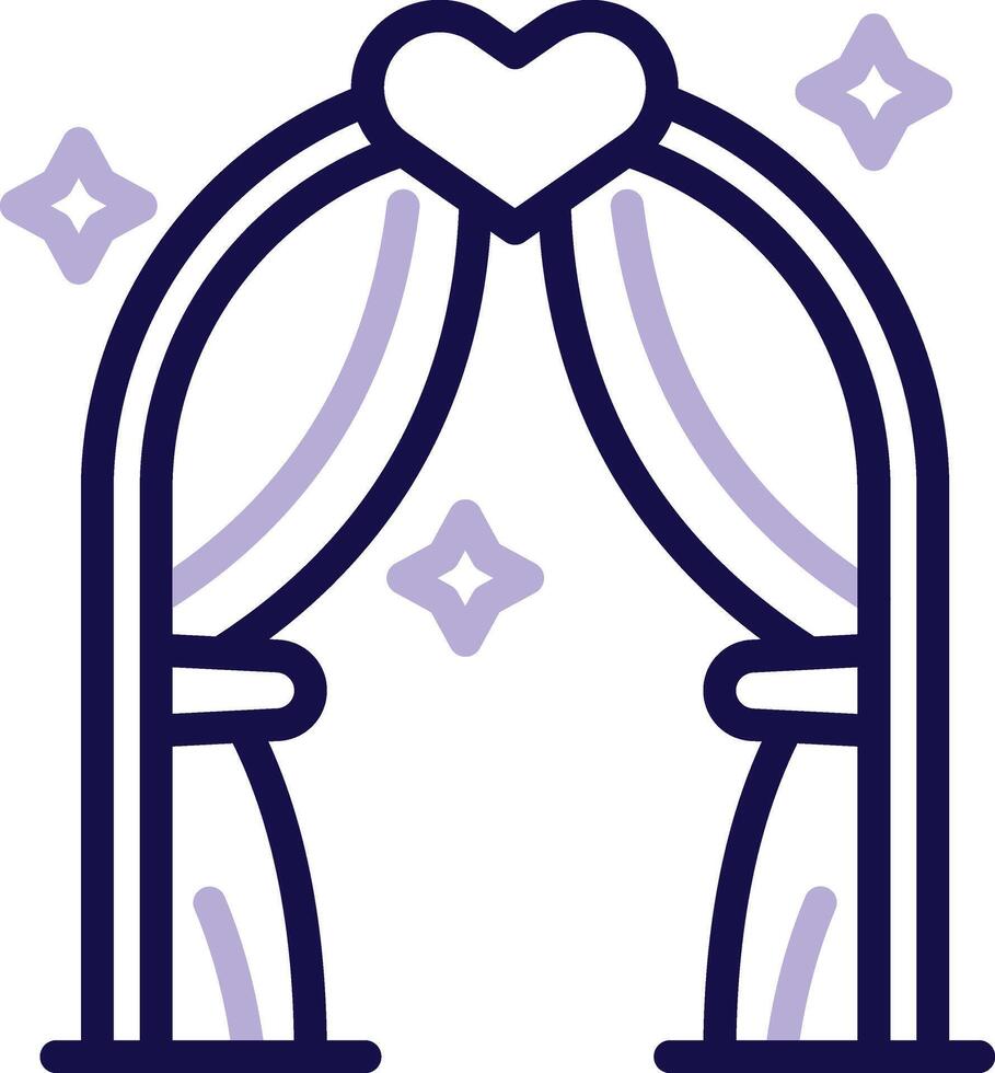 Wedding Arch Two Color Line Icon vector