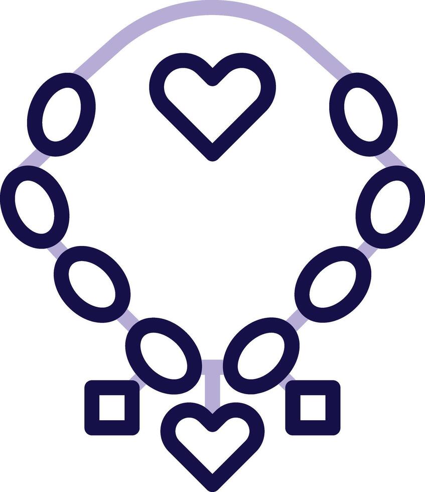 Necklace Two Color Line Icon vector