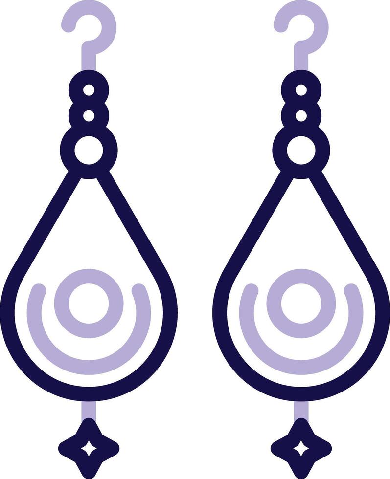 Earrings Two Color Line Icon vector