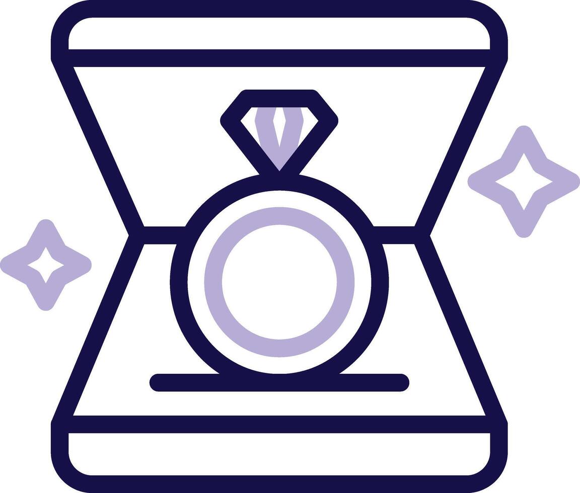Ring Two Color Line Icon vector