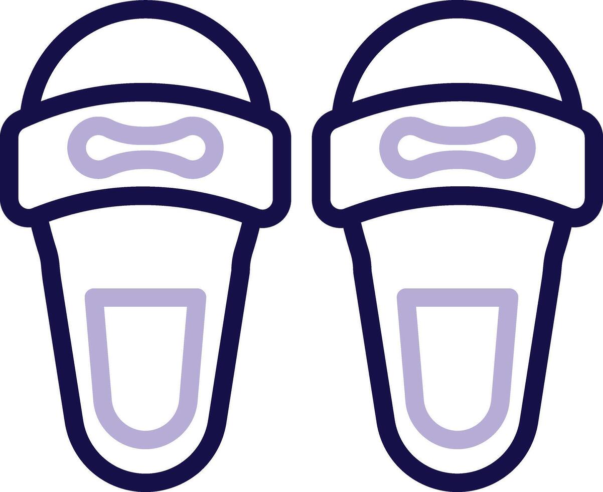 Slippers Two Color Line Icon vector