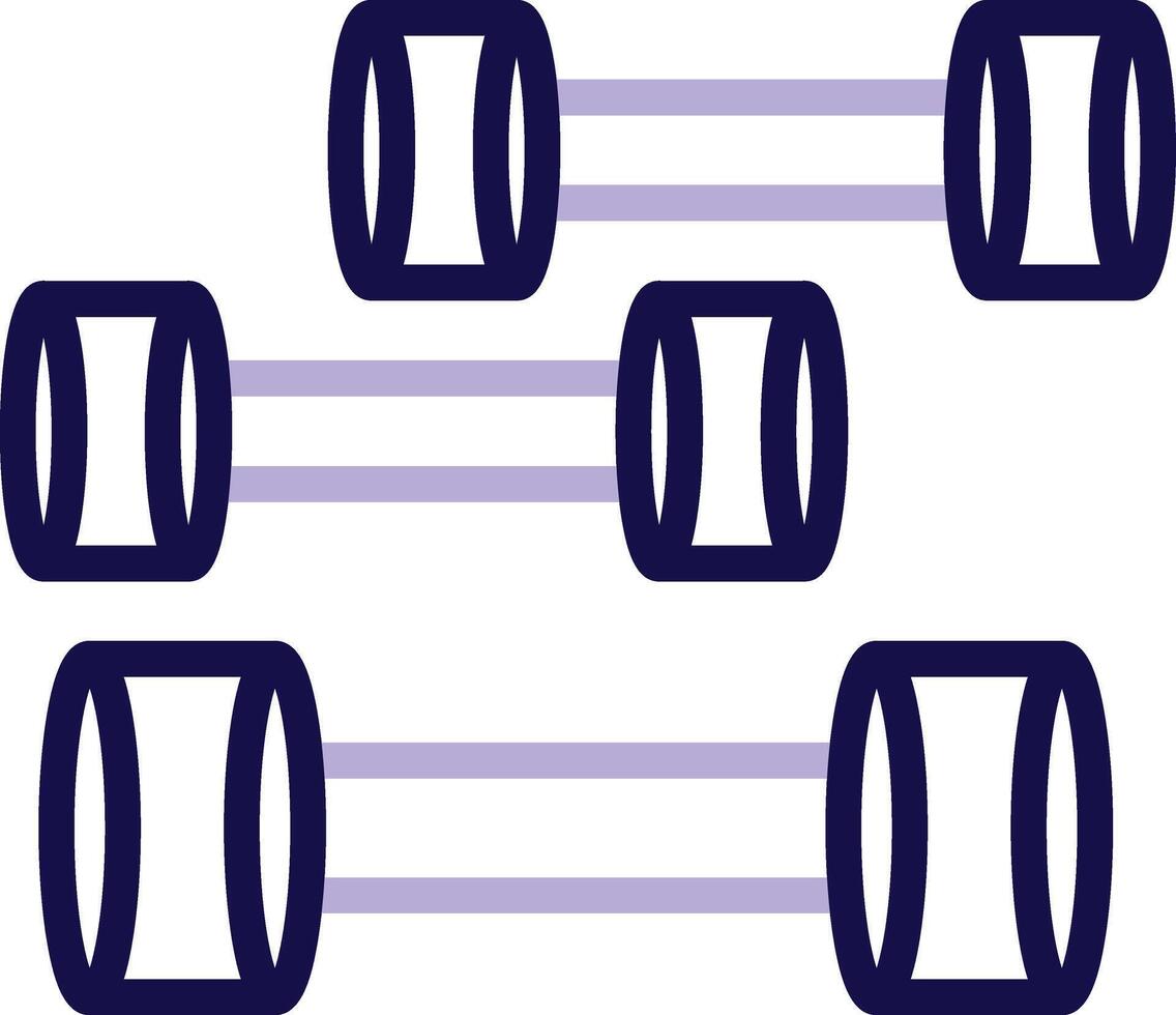 Dumbbel Two Color Line Icon vector