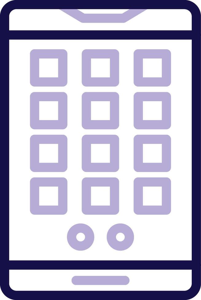 Mobile Application Two Color Line Icon vector