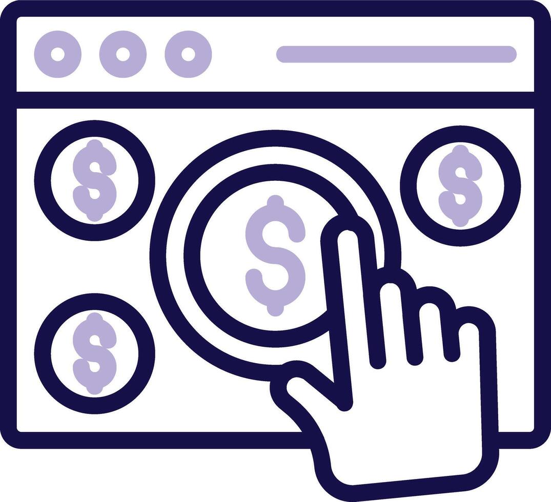 Cost Per Click Two Color Line Icon vector