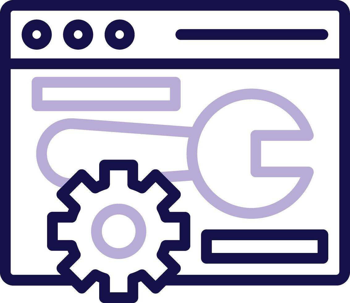 Web Optimization Two Color Line Icon vector