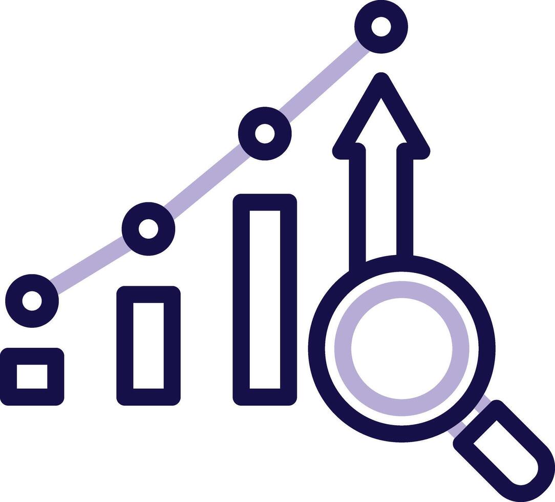 Data Analytics Two Color Line Icon vector