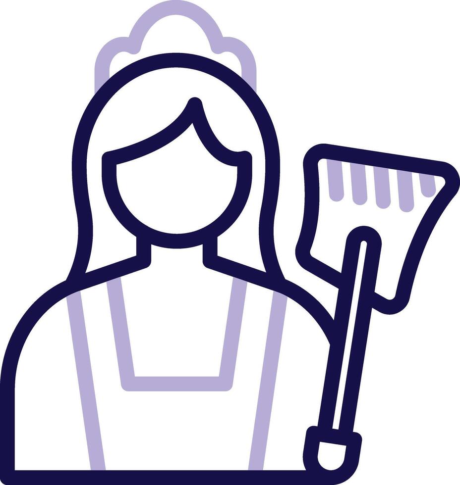 Maid Two Color Line Icon vector