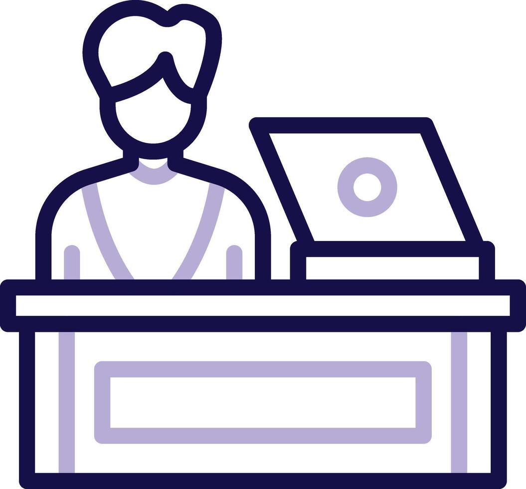 Reception Two Color Line Icon vector