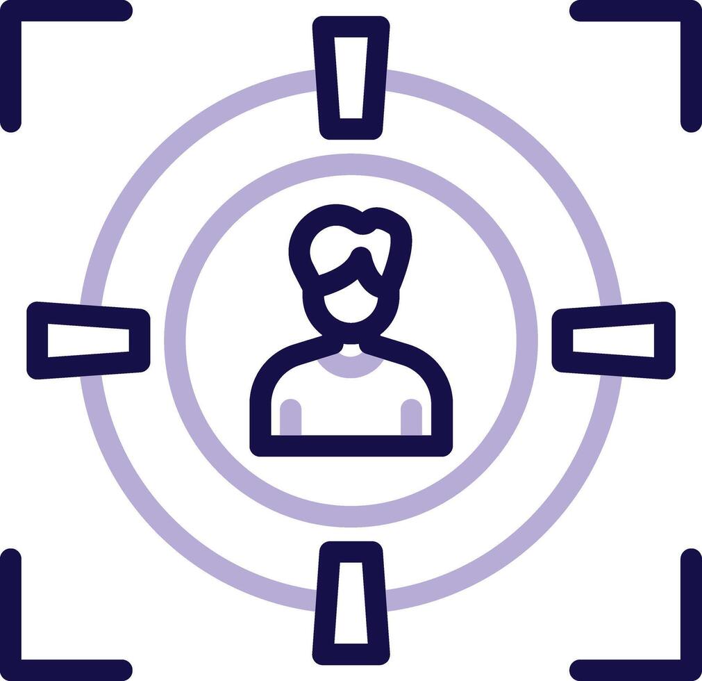 Target Audience Two Color Line Icon vector