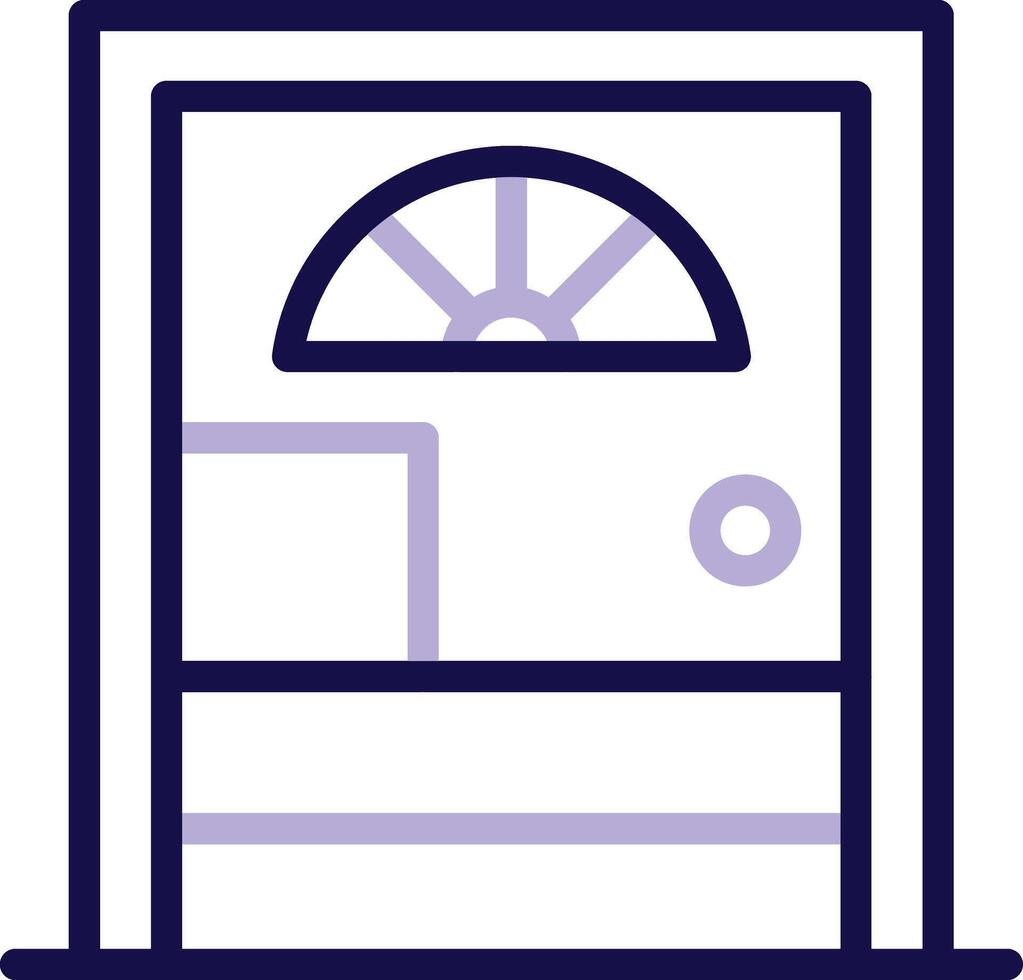 Room Door Two Color Line Icon vector