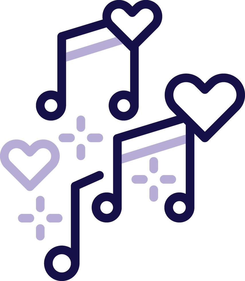 Love Song Two Color Line Icon vector