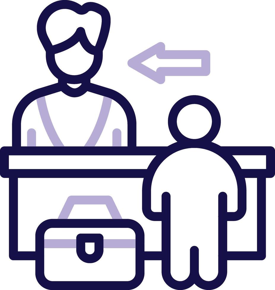 Check In Two Color Line Icon vector