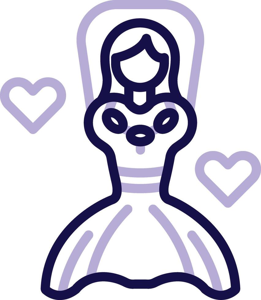 Bride Two Color Line Icon vector