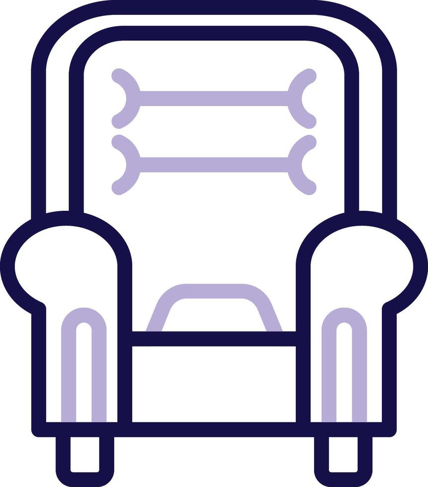 Armchair Two Color Line Icon vector