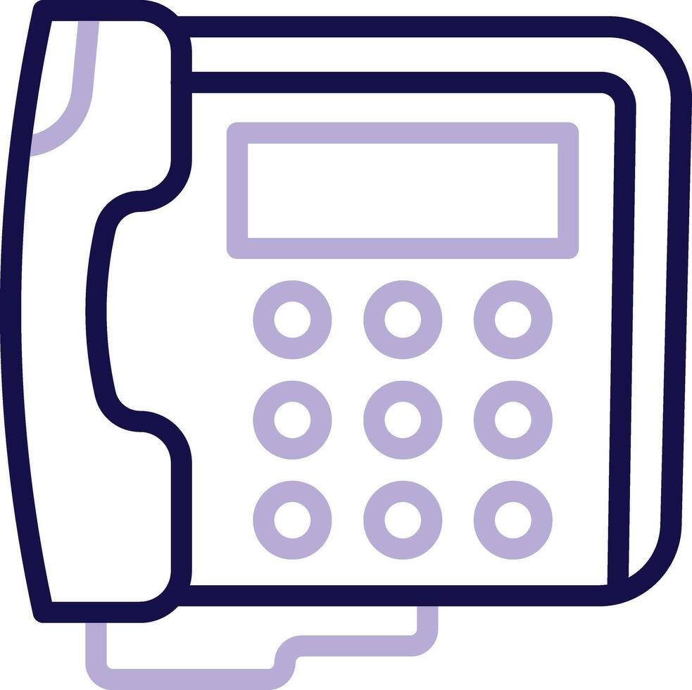 Telephone Two Color Line Icon vector