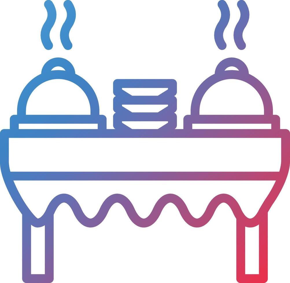 Buffet Gradient Line Icon vector