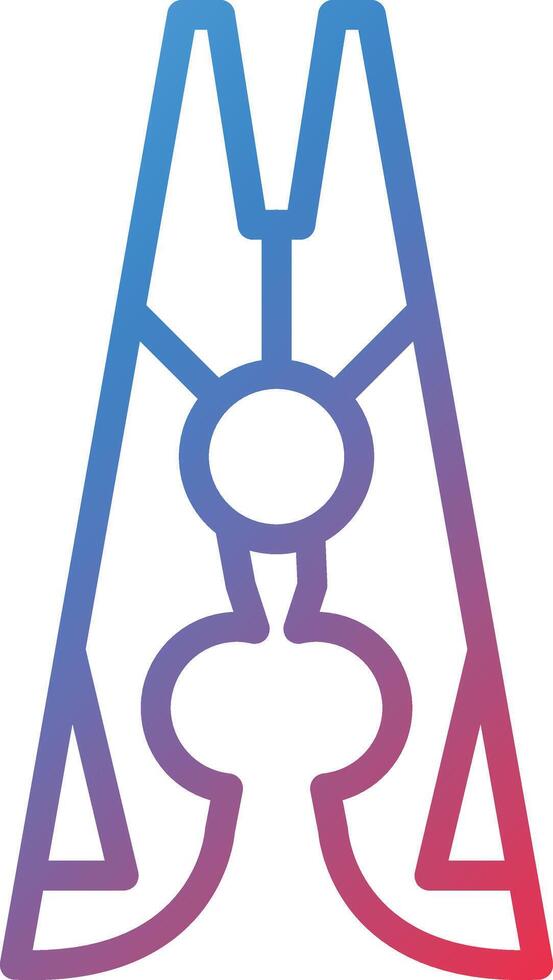 Clothes Pin Gradient Line Icon vector