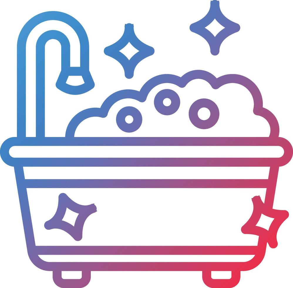 Bathtub Gradient Line Icon vector