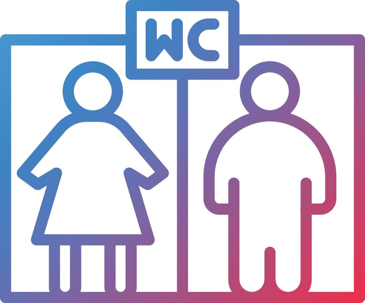 Wc Gradient Line Icon vector