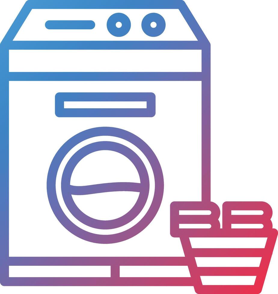 Laundry Machine Gradient Line Icon vector