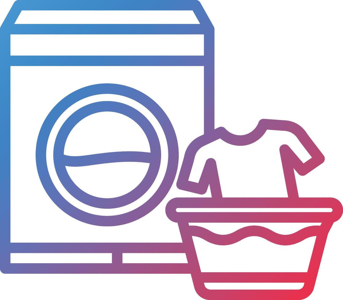Laundry Gradient Line Icon vector