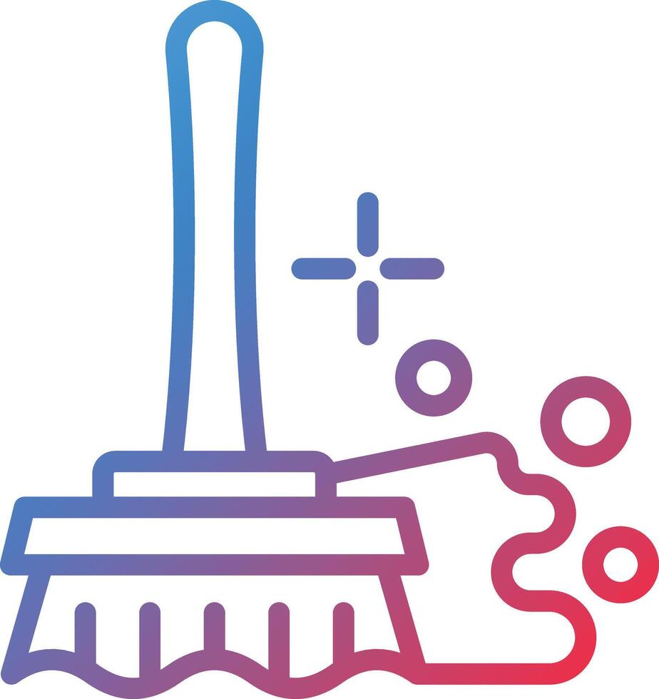 Mop Gradient Line Icon vector