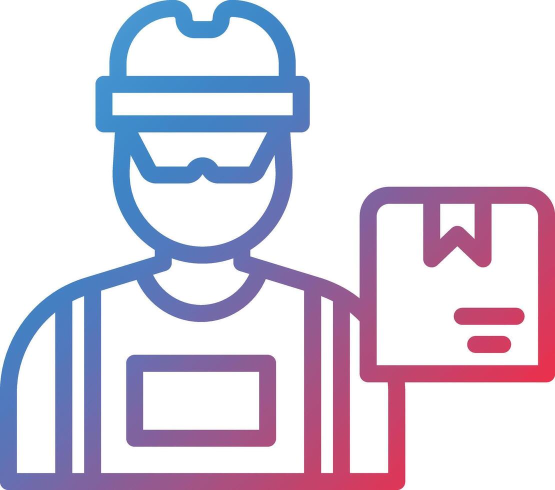 Stolen Package Gradient Line Icon vector
