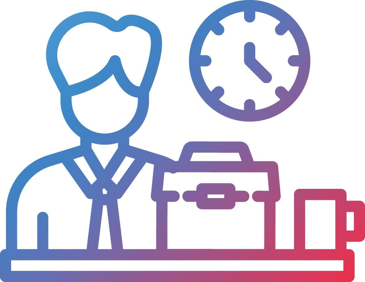 Working Man Two Color Line Icon vector