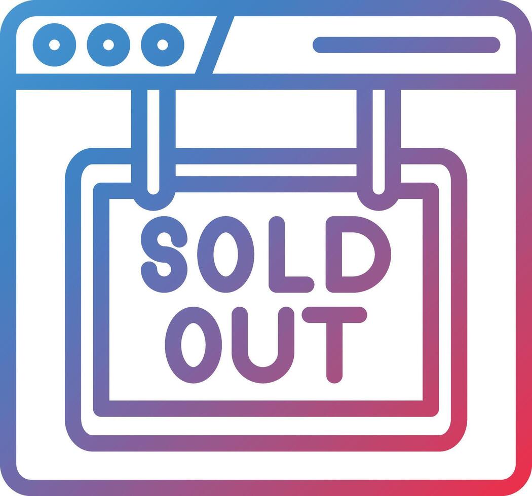 Sold Out Two Color Line Icon vector