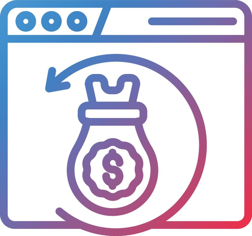 Money Back Guarantee Two Color Line Icon vector