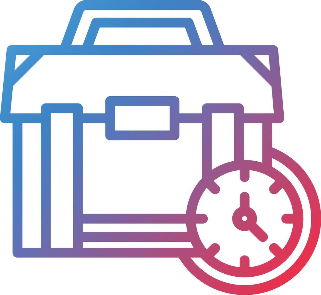 Business Hours Two Color Line Icon vector