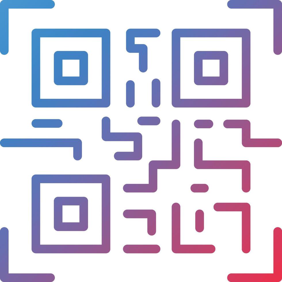 Scan QR Code Two Color Line Icon vector