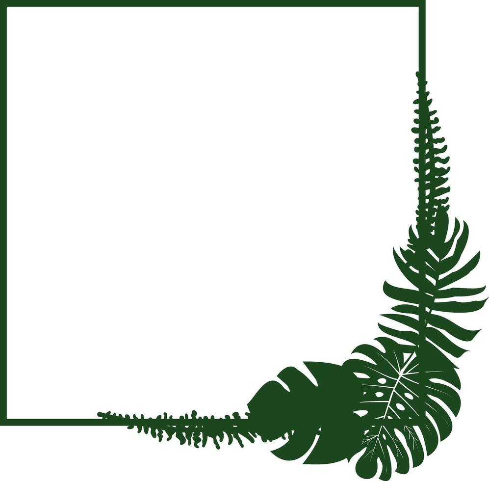 Exotic Leaves Frame Illustration. Vibrant tropical foliage for nature inspired designs, botanical frames, summer themes, invitations, and decorative artwork. illustration vector
