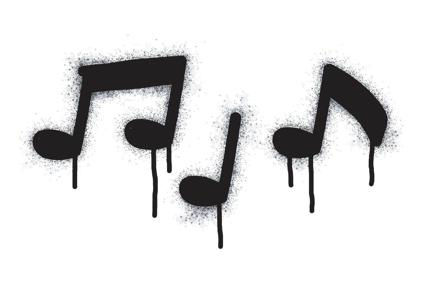 Spray Painted Graffiti Tone icon Word Sprayed isolated with a white background. graffiti Note music icon with over spray in black over white. vector